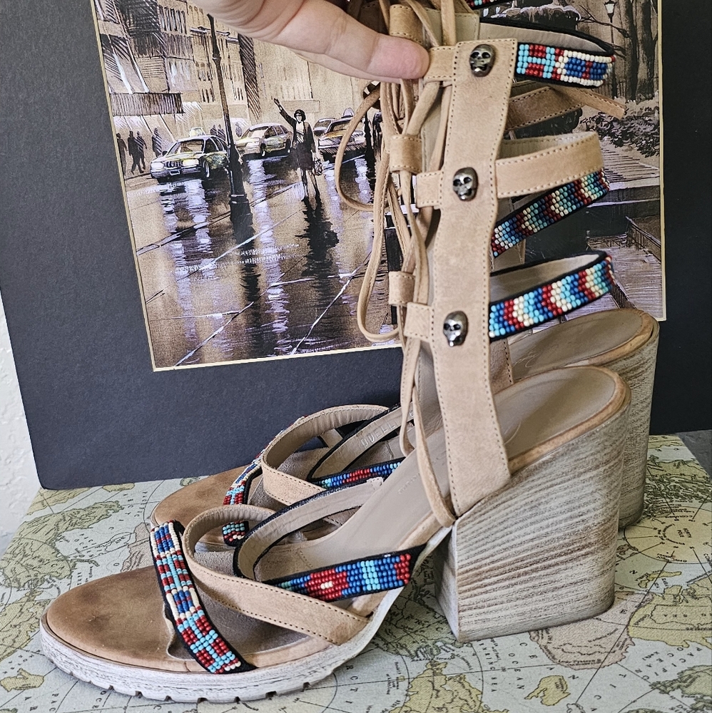 Donald J Pliner beads and scull heels, size 8 B - Picture 2 of 9